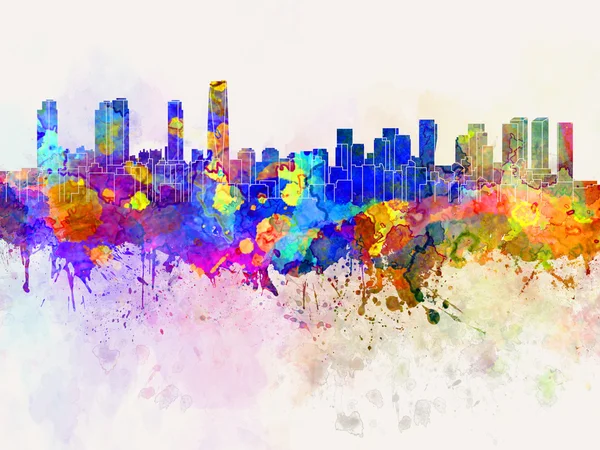 Bologna skyline in watercolor background — Stock Photo, Image