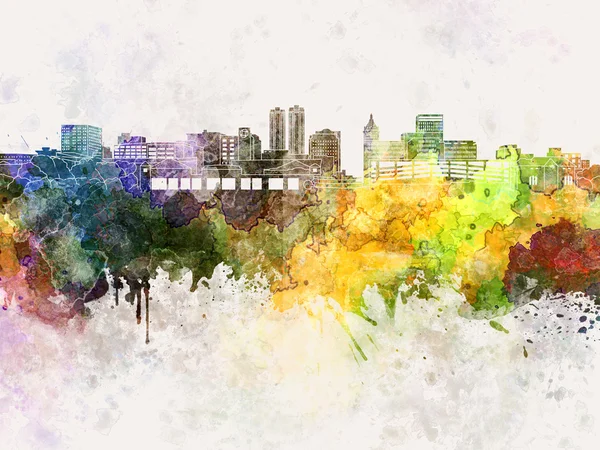 Peoria Skyline in Aquarell Hintergrund — Stockfoto