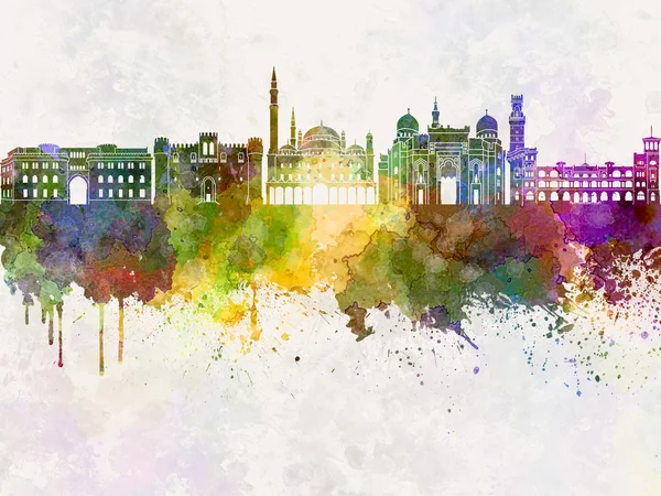 Alexandria skyline in watercolor background — Stock Photo, Image