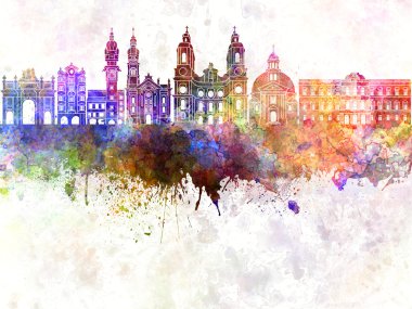 Innsbruck manzarası suluboya arka planda