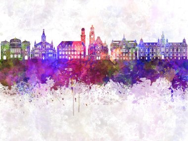 Malmo manzarası suluboya arka planda