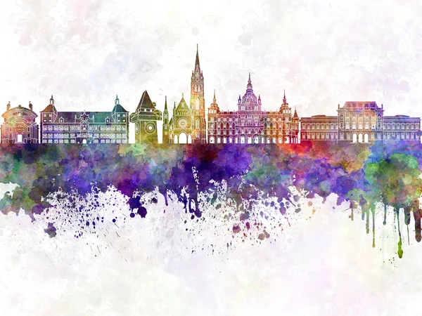 Graz skyline in aquarell hintergrund — Stockfoto