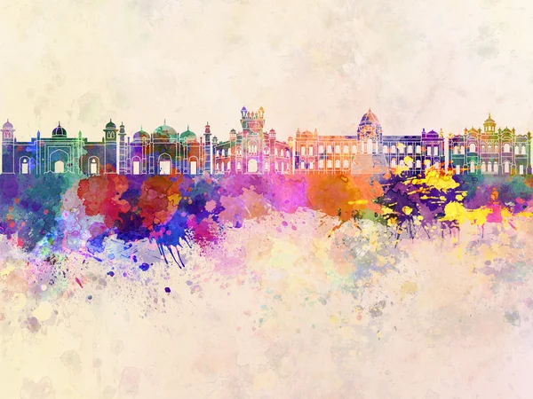 Dhaka Skyline in Aquarell Hintergrund — Stockfoto