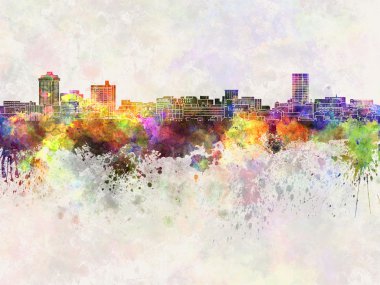 Billings skyline in watercolor background clipart
