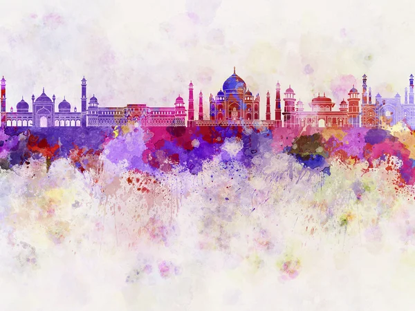 Agra skyline en fond aquarelle — Photo