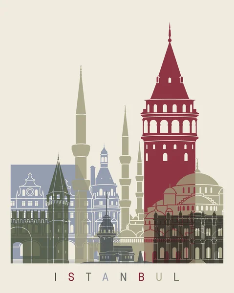 Poster di skyline di Istanbul — Vettoriale Stock