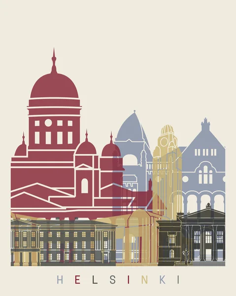 Helsinki affiche skyline — Image vectorielle