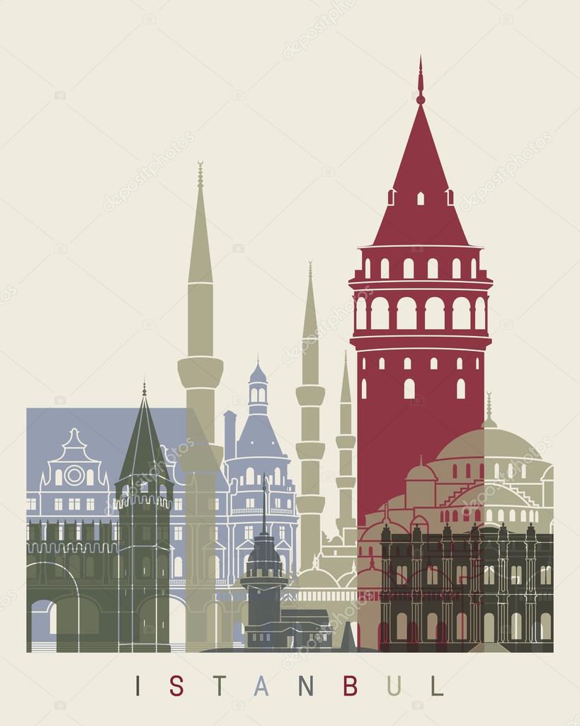 Istanbul skyline poster