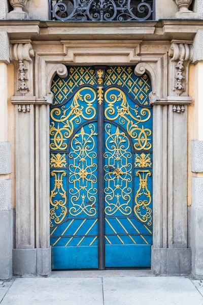 Old decorative blue doors — Stock Photo, Image