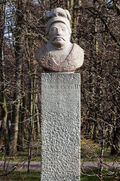 Gdansk Poland February Swetopelk Bust Oliwa Garden Gdansk Pomorskie — Stock Photo, Image