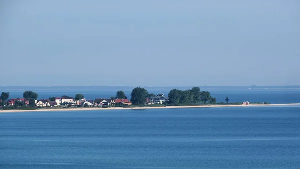 Halbinsel Rewa Szperk Mit Einem Großen Ankerförmigen Stahlkreuz Ansichtsform Entfernung — Stockfoto