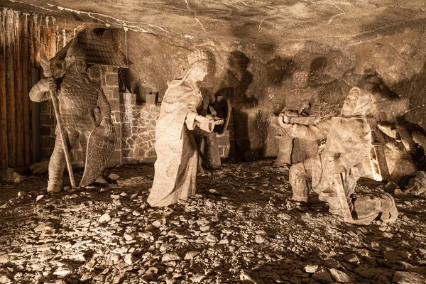 Wieliczka, Polska. Rzeźba St. Kinga — Zdjęcie stockowe