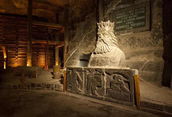 Wieliczka - Polen. Underground Salt gruvmuseum. Kazimierz Wielki (den stora) kammare — Stockfoto