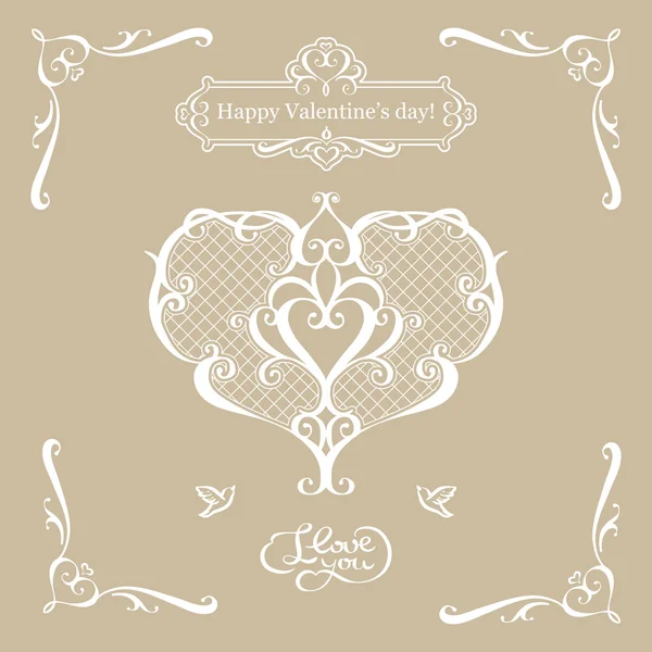 Set of element for Valentine's Day cards — Stock Vector