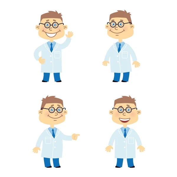 Vector doctor or scientist character — Stock Vector