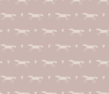 Doodle atlar sorunsuz tek renkli desen