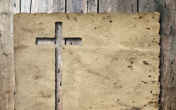 Striscione con croce religiosa cristiana — Foto Stock