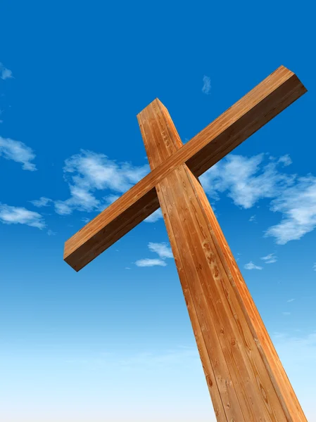 Концептуальный деревянный крест — стоковое фото