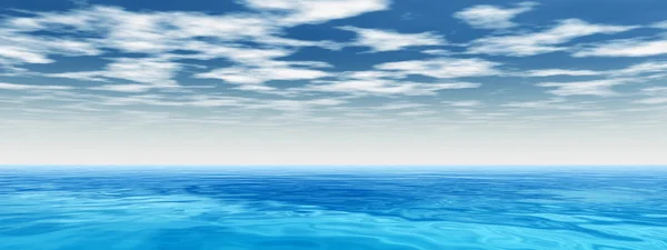 Onde d'acqua oceaniche e cielo nuvoloso — Foto Stock