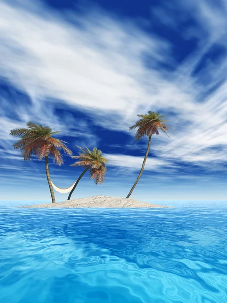 palmiye ağaçları ile egzotik ada