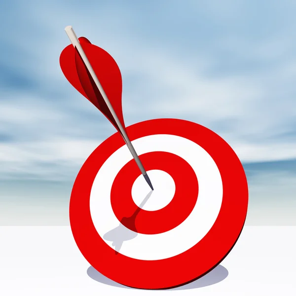 Conceptual red dart target board — Stock Photo, Image