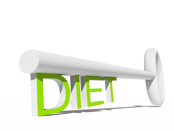 Conceptual white  diet key — Stock Photo, Image