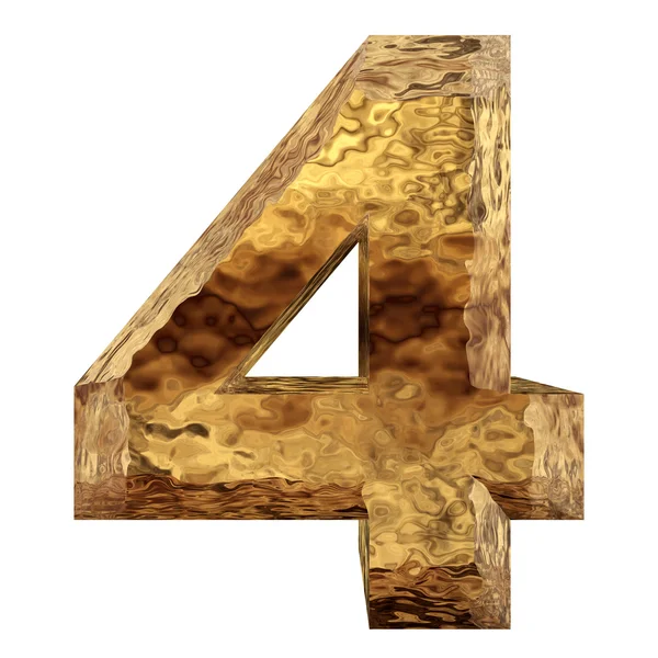 Golden metal number four — Stock Photo, Image