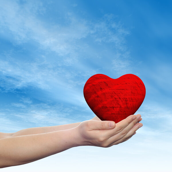 red abstract heart sign