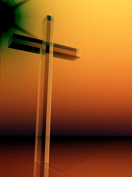 glass cross or religion symbol silhouette