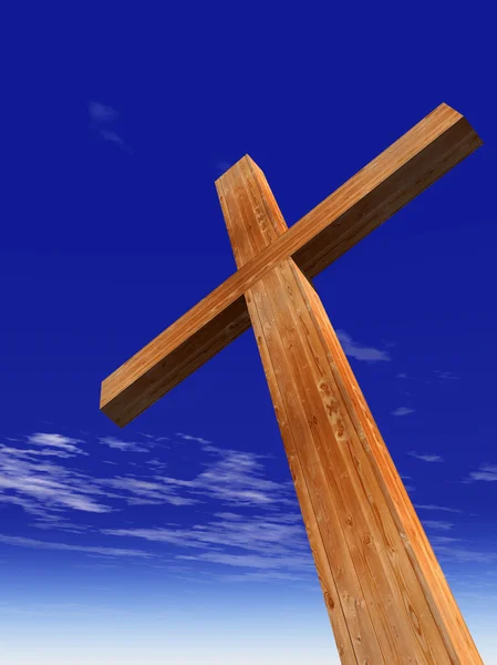 Koncepcyjne drewniany krzyż — Zdjęcie stockowe