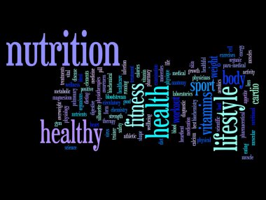 Soyut sağlık kelime bulutu