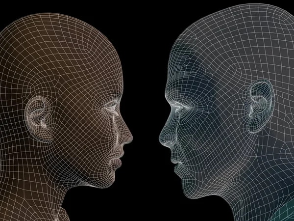 Lidské hlavy mužů a žen — Stock fotografie