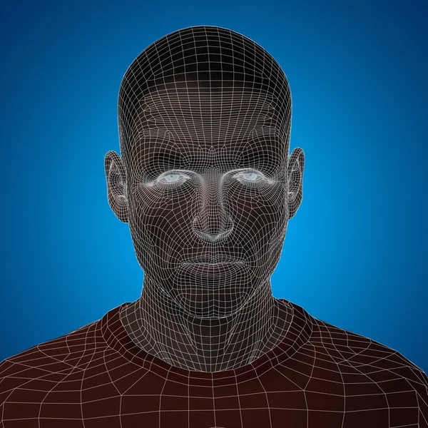 Model szkieletowy młody mężczyzna twarz — Zdjęcie stockowe