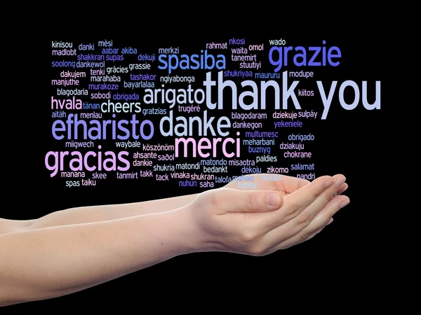 Dank u word cloud — Stockfoto