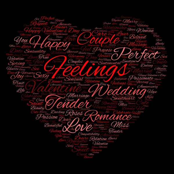 San Valentín wordcloud texto — Foto de Stock