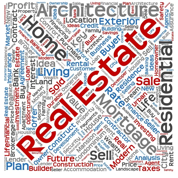 Real estate or housing word cloud — Stock Photo, Image