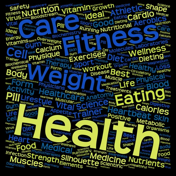 Health, diet or sport text word — Stock Photo, Image