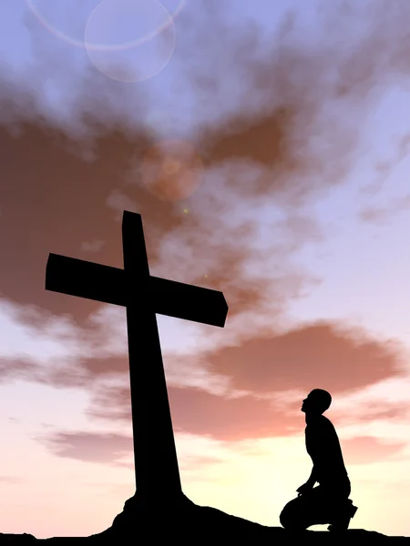 Conceptual black cross — Stock Photo, Image