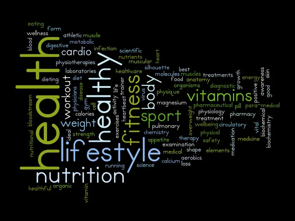 Gezondheid word cloud — Stockfoto