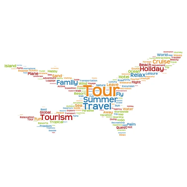 Toerisme word cloud — Stockfoto