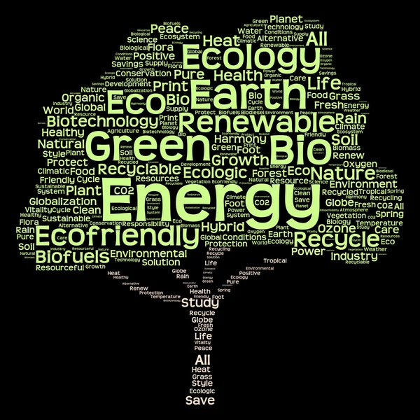 Energi text som wordcloud — Stockfoto
