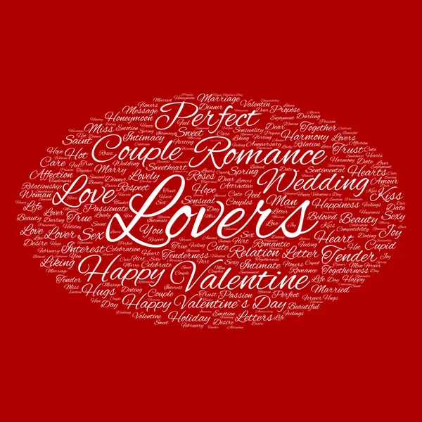 San Valentín wordcloud texto — Foto de Stock