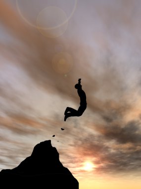 İşadamı siluet atlama