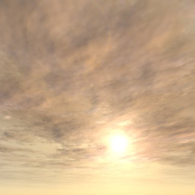 Bir gün batımı veya gündoğumu ve arka plan bulutlar güneşe yakın ufuk