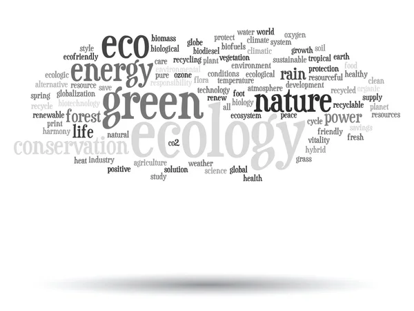 Ökológia és a természetvédelem szó felhő — Stock Fotó