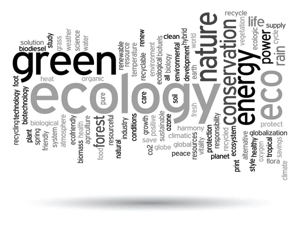 Ekologi och bevarande word cloud — Stockfoto