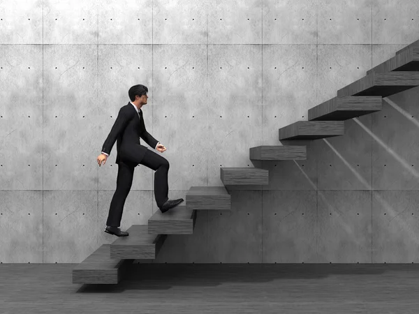 Businessman climbing on steps — Stock Photo, Image