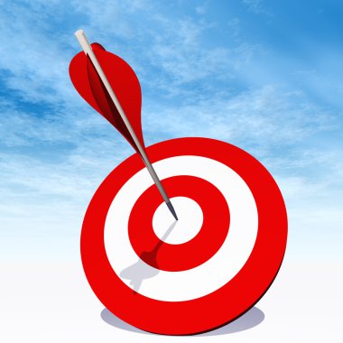 hedef kurulu bir ok ile