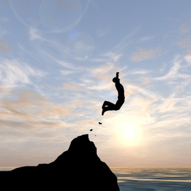 İşadamı siluet atlama