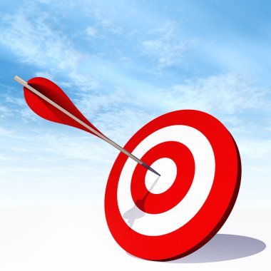 hedef kurulu bir ok ile